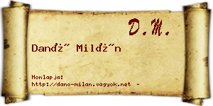 Danó Milán névjegykártya