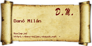 Danó Milán névjegykártya